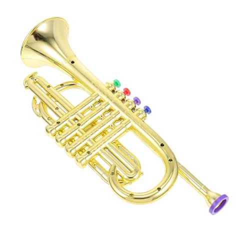 Milisten Trompete Kunststoff Instrument Lernspielzeug mit Klängen Bunte Knöpfe Fördert Fingerfertigkeit für Bühnenauftritte und Musikalische Früherziehung Jungen Mädchen von Milisten