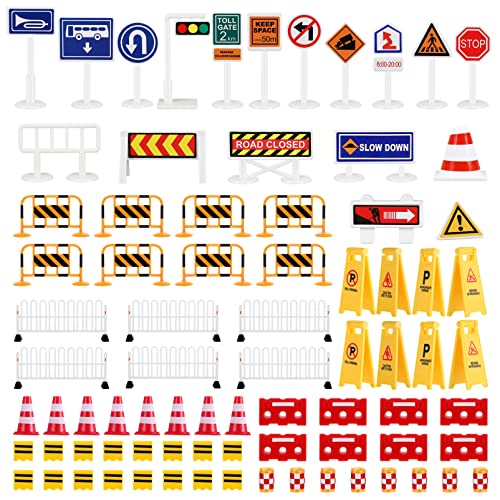 Milisten Verkehrszeichen Spielset für Teiliges Set mit Realistischen Straßensignalen und Verkehrshindernissen für Unterricht Rollenspiele und Verkehrssicherheitsschulungen von Milisten