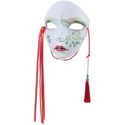 Milisten Vollgesichtsmaske im Chinesischen Stil Handbemalte Cosplay Maske für Halloween Partys und Kostüm Events für Frauen mit Einzigartigem und Lebhaften Farben von Milisten