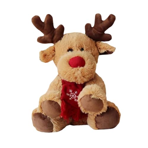 Milisten Weihnachtliche Elch Puppe Plüschfigur Festliche Deko Kuscheliges Rentier Ornament für Zuhause Schlafzimmer Weihnachtsfeier Dekoration von Milisten