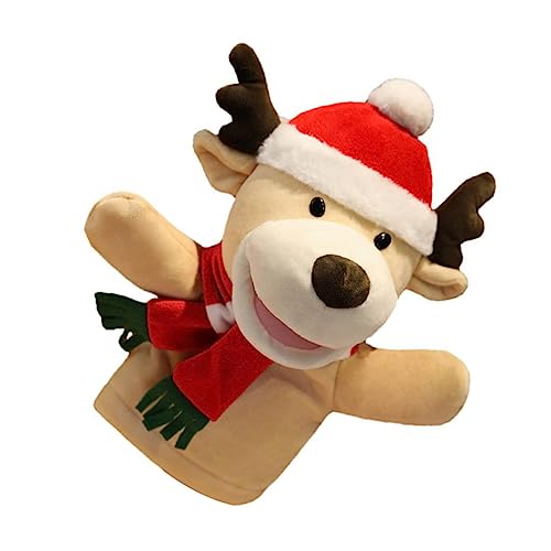 Milisten Weihnachtliche Handpuppe Kleines Rentier aus Weichem Plüsch für Interaktives Fingerspielzeug für Eltern Junge Mädchen Spiel Pädagogisches Sicheres Material für Kreative von Milisten