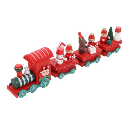 Milisten Weihnachtliche Holz Eisenbahn Deko Rot Umweltfreundlich Vielseitig als Tisch und Fensterdeko Festliche Weihnachtsatmosphäre für Wohnräume Nachhaltiges Geschenkset von Milisten