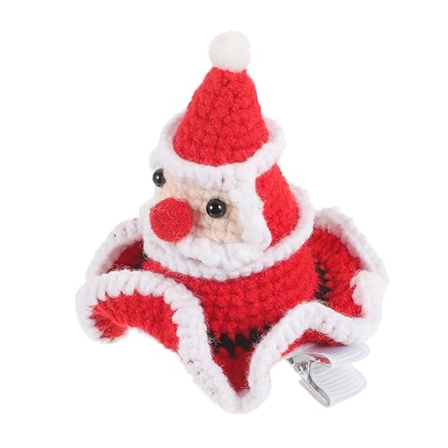 Milisten Weihnachtliche Top Hat Haarspange aus Baumwollgarn Dekorative Barrette Kleine Weihnachtsmütze Haarschmuck für Mädchen für Festtage Karneval und Cosplay von Milisten