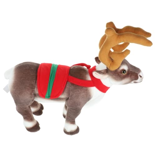 Milisten Weihnachtlicher Plüsch Kuscheltier Hirsch Weiches Ausgestopftes Rentier Dekorative Weihnachtsfigur für Sofa Regal und Gemütliche Winterdeko von Milisten