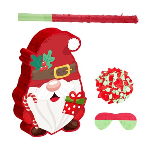 Milisten Weihnachts Piñata mit Gnom Design und Augenbinde zum Aufhängen für Partydeko und Indoor Outdoor Feiern für Familienaktivitäten Milisten Weihnachts Piñata mit Gnom Design und Augenbinde zum Aufhängen für Partydeko und Indoor Outdoor Feiern für Familienaktivitäten von Milisten