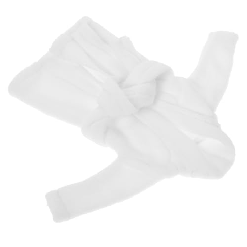 Milisten Weihnachtspuppenbademang Puppen-Bademantel-Outfit Mini-Puppen-Bademantel-Accessoire Miniaturpuppen-Bademantel Mini-Puppen-Morgenmantel Mini Doll Party Bademantel Stoff Weiß von Milisten