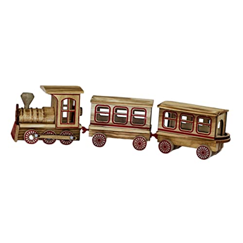 Milisten Weihnachtszug Holzspielzeug Teiliges Miniatur Zugmodell Dekoration Desktop Ornament aus Stabilem Holz für Wohnzimmer Schlafzimmer Büro Festtagsdeko von Milisten