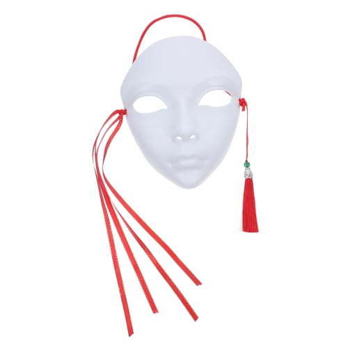 Milisten Weiße DIY Gesichtsmaske aus PP Material Unbemalt Blanke Malmaske für Erwachsene Cosplay und Party zum Bemalen und Verzieren Chinesischem Schönheitsdesign für und Handarbeit von Milisten