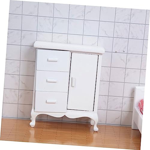 Milisten Weißer Mini Schrank mit Fächern Detailgetreues Mini Bücherregal für Puppenhaus Dekoration Langlebiges DIY Modell Zubehör für Miniatur Wohnzimmer von Milisten