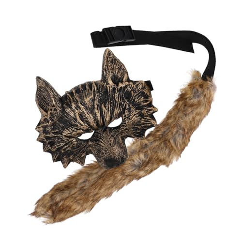 Milisten Wolf Kostüm Teilig mit Goldener Maske Handschuhen und Bequemes Langlebiges Material Vielseitiges Cosplay Zubehör für Halloween Party und Rollenspiele von Milisten
