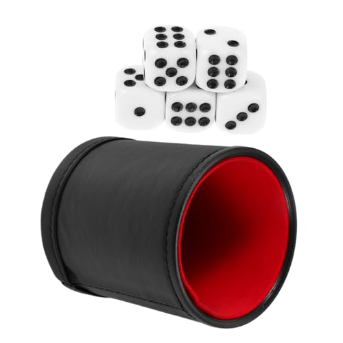 Milisten Würfelbecher Und Becher Würfelstapelbecher Würfelspiel Würfelrolltablett Würfelschale Zum Rollen Würfelschüttler Fall Standard-spielwürfel Würfelrollenbecher Black Pu von Milisten