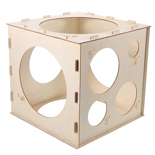 Milisten Zusammenklappbarer Ballongrößenmesser Würfel aus Holz mit Präzisen Messöffnungen Leichtes Tragbares Ballon Messwerkzeug für Dekorationen Party Hochzeit und Luftballonbögen von Milisten