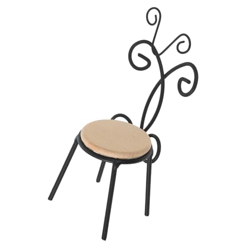 Milisten dekorativer Miniaturstuhl Puppenhauszubehör und Möbel simulieren klein Stütze Szene Miniatur-Stuhlmodell Dolly- - Stuhlmodell Ornament Mini-Stuhl Holz Black von Milisten