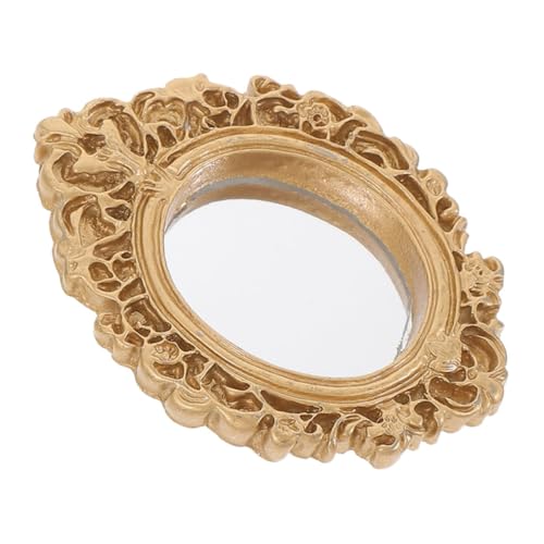 Milisten klassischer Mini-Spiegel Material Puppenhäuser kleine wandspiegel Miniaturen winzige Spiegel Mini-Puppenhaus-Spiegel Spiegelmodelle Kleiner Spiegel Abs Golden von Milisten