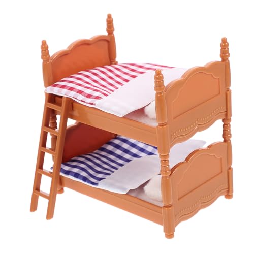 Milisten kleines Möbelmodell Etagenbett für Puppen Bett im Maßstab 1:12 für kinderspielzeug cot babybett puppenhaus Mini-Etagenbett-Puppenbausatz Mini-Hausbett Plastik Milisten kleines Möbelmodell Etagenbett für Puppen Bett im Maßstab 1:12 für kinderspielzeug cot babybett puppenhaus Mini-Etagenbett-Puppenbausatz Mini-Hausbett Plastik von Milisten