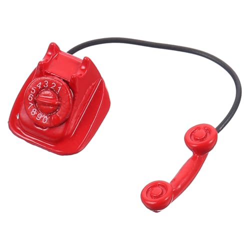 Milisten puppenhaus Telefon winzig Mini Retro klein Figur für kinderspielzeug Telefon Telefon Modellbau Toys Telefon-Statue Puppenhausbedarf Metall rot Milisten puppenhaus Telefon winzig Mini Retro klein Figur für kinderspielzeug Telefon Telefon Modellbau Toys Telefon-Statue Puppenhausbedarf Metall rot von Milisten