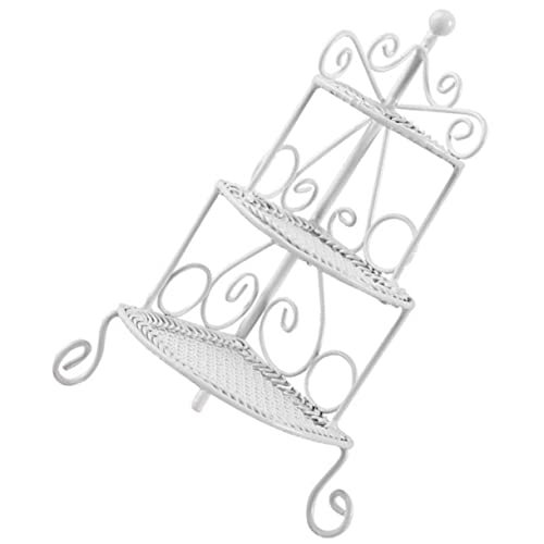 Milisten schmiedeeisernes Lagerregal elegant für kinderspielzeug spielsachen miniaturen Halter Miniaturmöbel und Accessoires Miniatur-Möbeleisen Mini Regal Weiß von Milisten