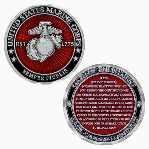 Oath of Enlistment USMC Coin - Marine Corps Challenge Coin - USMC Gifts Certified Disabled USMC Veteran Owned Small Business von Military Gift Shop