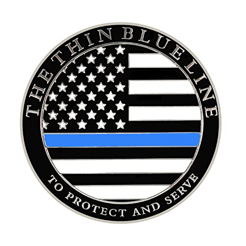 The Thin Blue Line - Back The Blue Police Medallion - 2.25'' | Police Medallions von Military Gift Shop