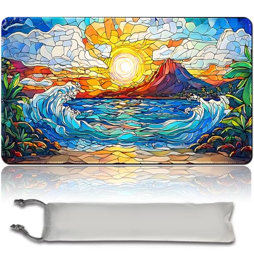MTG Spielmatte - 60cm x 35cm, Originalkunst, rutschfeste TCG Spielmatte mit Gummiboden und genähten Kanten, Commander TCG Rollbar & Faltbare Kartenmatte (No Zone,mtg49-2) von MilkPlaymat