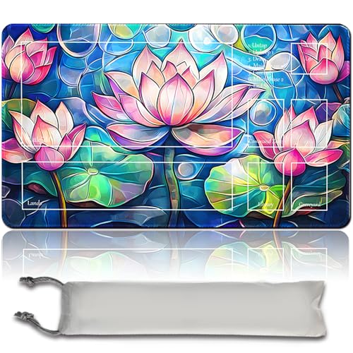 MTG Spielmatte - 60cm x 35cm, Originalkunst, rutschfeste TCG Spielmatte mit Gummiboden und genähten Kanten, Commander TCG Rollbar & Faltbare Kartenmatte (with Zone,mtg49-4) von MilkPlaymat