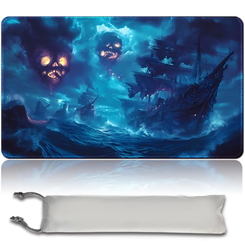 MTG Spielmatte MTG PlayMat -60cm x 35cm, Originalkunst, rutschfeste TCG Spielmatte mit Gummiboden und genähten Kanten, Commander TCG Rollbar & Faltbare Kartenmatte (No Zone,mtg48-3) von MilkPlaymat