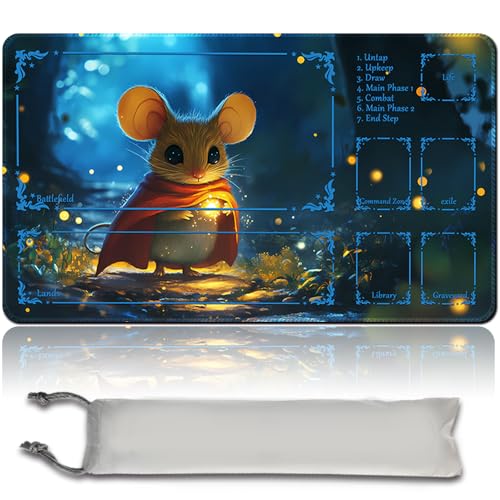 MTG Spielmatte MTG PlayMat -60cm x 35cm, Originalkunst, rutschfeste TCG Spielmatte mit Gummiboden und genähten Kanten, Commander TCG Rollbar & Faltbare Kartenmatte (with Zone,mtg48-1) von MilkPlaymat
