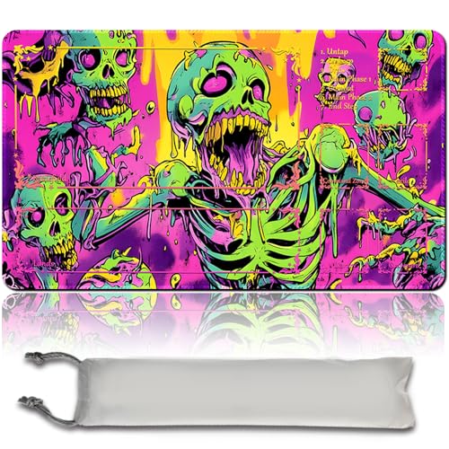 MTG Spielmatte MTG PlayMat -60cm x 35cm, Originalkunst, rutschfeste TCG Spielmatte mit Gummiboden und genähten Kanten, Commander TCG Rollbar & Faltbare Kartenmatte (with Zone,mtg48-10) von MilkPlaymat