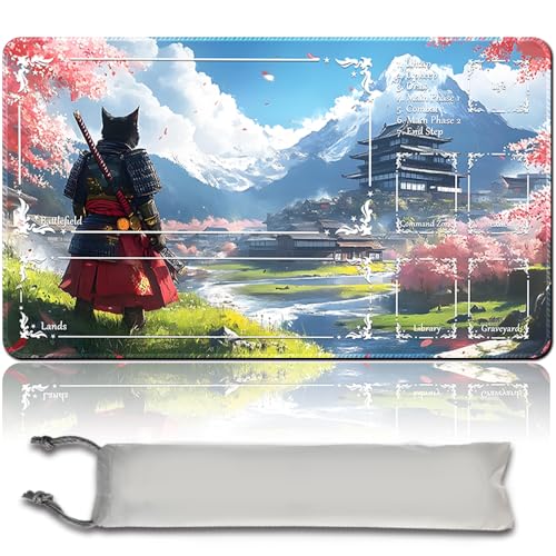 MTG Spielmatte MTG PlayMat -60cm x 35cm, Originalkunst, rutschfeste TCG Spielmatte mit Gummiboden und genähten Kanten, Commander TCG Rollbar & Faltbare Kartenmatte (with Zone,mtg48-6) von MilkPlaymat