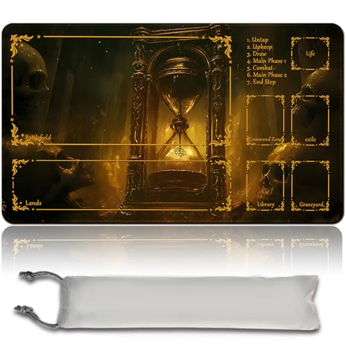 MTG Spielmatte MTG PlayMat -60cm x 35cm, Originalkunst, rutschfeste TCG Spielmatte mit Gummiboden und genähten Kanten, Commander TCG Rollbar & Faltbare Kartenmatte (with Zone,mtg48-8) von MilkPlaymat
