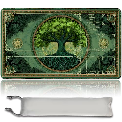 MTG Spielmatte Premium XXL Gaming Matte (60x35cm) - Hochauflösendes Fantasy Design - rutschfeste Gummimatte für TCG/CCG/MTG (with Zone,mtg50-4) von MilkPlaymat