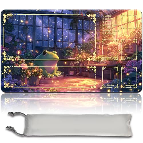 MTG Spielmatte Premium XXL Gaming Matte (60x35cm) - Hochauflösendes Fantasy Design - rutschfeste Gummimatte für TCG/CCG/MTG (with Zone,mtg50-9) von MilkPlaymat