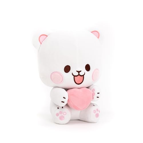 Milkmochabear Milchsitzender Plüsch mit magnetischem Herz, 20,3 cm, authentisches Merchandise-Produkt, niedlich, gefüllter Bär, Reisegröße, weiches Geschenk für jeden Anlass, Freunde, Paare, Urlaub von Milkmochabear