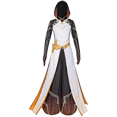 Millay Zhongli Cosplay Kostüm Full Set Spielfiguren Outfit Herren Anime Halloween Uniform mit Perücke von Millay