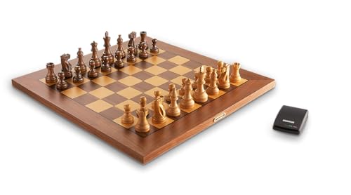 MILLENNIUM Supreme Tournament 55 Online-Schachbrett der Luxus-Klasse (M850 + M822), inklusive Chess Link Modul. Echtholz mit automatischer Figuren Erkennung. 55cm Turnierbrettgröße von Millennium