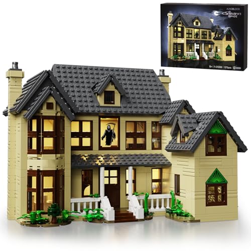Millionspring Gruselhaus mit LED-Beleuchtung Bauset, Sammelbare Horror-Stein-Set für Halloween, Erwachsene, Kinder und Fans (1275 Teile) von Millionspring