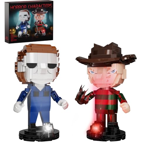 Millionspring Horror-Figuren mit LED-Beleuchtung Bausteinset, Gruseliges Spielzeug-Geschenk für Halloween, Teenager & Erwachsene (625 Teile) von Millionspring