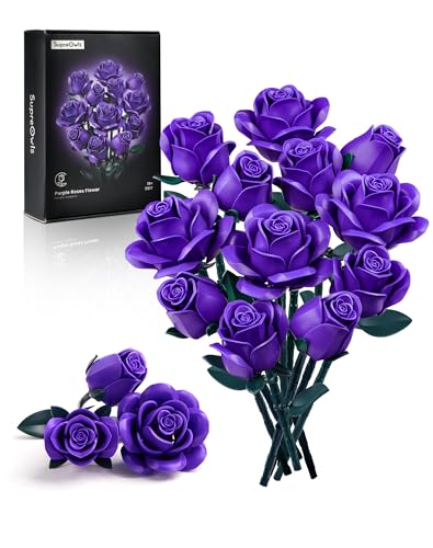 Millionspring Lila Rosenstrauß-Bauset mit 12 künstlichen Rosen, Geschenke für sie und Männer, für erste Dates oder Neue Beziehungen, Geburtstag, Jahrestag, Muttertag, Gothic-Heimdekoration Millionspring Lila Rosenstrauß-Bauset mit 12 künstlichen Rosen, Geschenke für sie und Männer, für erste Dates oder Neue Beziehungen, Geburtstag, Jahrestag, Muttertag, Gothic-Heimdekoration von Millionspring