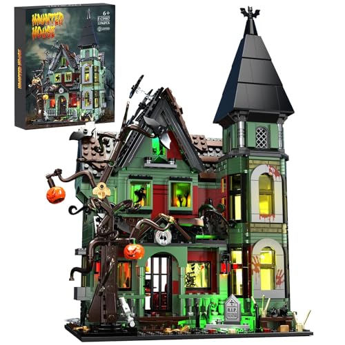 Millionspring Spukhaus-Bausatz mit Beleuchtung, Spukhaus-Bauspielzeug, inklusive Kürbis, gruseligem Skelett, Fledermausfigur, Blöcken, Geschenk für Erwachsene und Kinder ab 8 Jahren, 1201 Teile Millionspring Spukhaus-Bausatz mit Beleuchtung, Spukhaus-Bauspielzeug, inklusive Kürbis, gruseligem Skelett, Fledermausfigur, Blöcken, Geschenk für Erwachsene und Kinder ab 8 Jahren, 1201 Teile von Millionspring