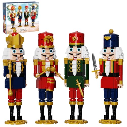 Millionspring Weihnachts-Nussknacker Bausteinset,Kreatives DIY-Bauspielzeug für Kinder, Festliche Weihnachtsdekoration, Jungen & Mädchen(943 Teile) von Millionspring