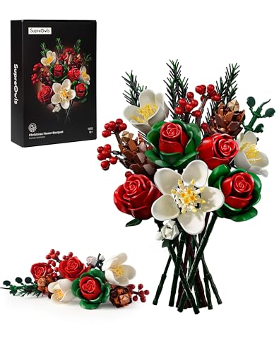 Millionspring Weihnachtsblumenstrauß, künstliche Blumen, gemischte Rosen und rote Beeren, für Hochzeiten, Brautsträuße, Tischdekorationen, Heimdekorationen Millionspring Weihnachtsblumenstrauß, künstliche Blumen, gemischte Rosen und rote Beeren, für Hochzeiten, Brautsträuße, Tischdekorationen, Heimdekorationen von Millionspring