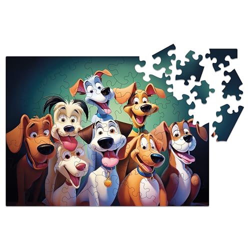 Milliwood Dream Team Serie - Buddy Dogs - Fantastische Puzzles für die ganze Familie - Gemeinsame Unterhaltung - Unregelmäßig geformt, 28,5x21cm - 50 Teile von Milliwood