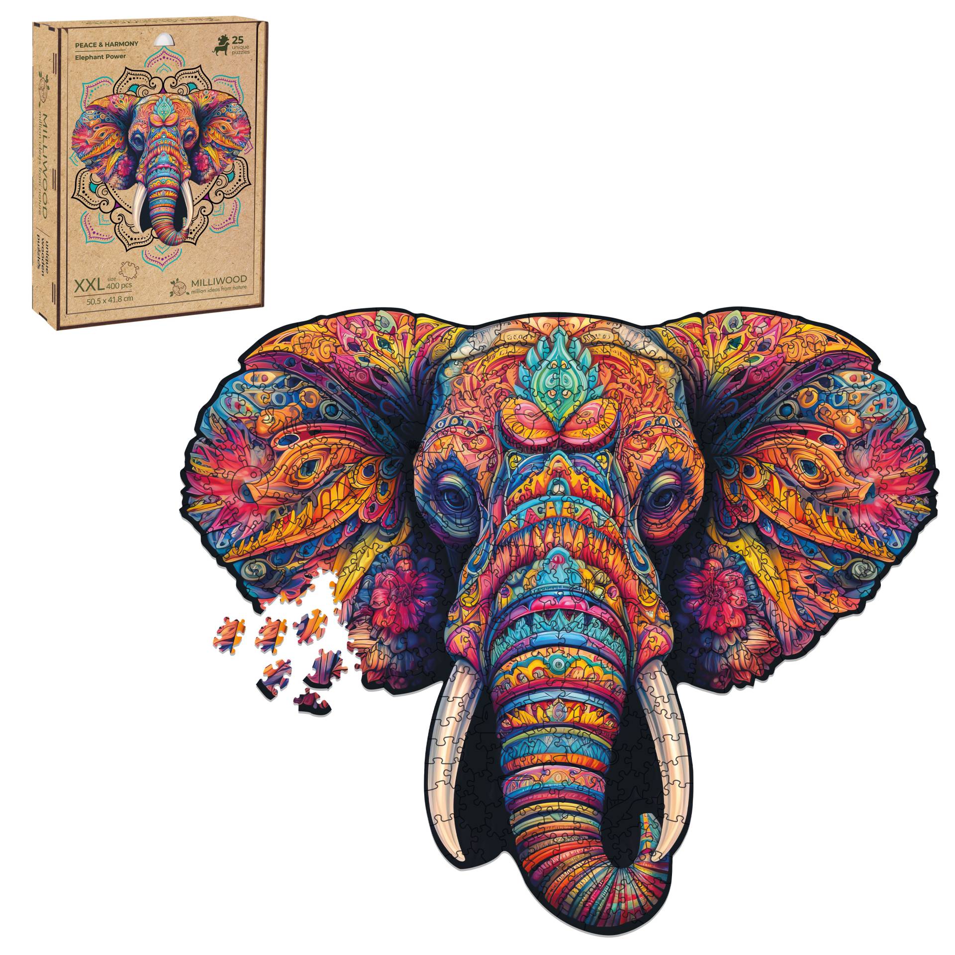 Milliwood Holzpuzzle - Mächtiger Elefant 400 Teile Puzzle Milliwood-5062 Milliwood Holzpuzzle - Mächtiger Elefant 400 Teile Puzzle Milliwood-5062 von Milliwood