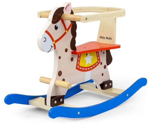 Holzschaukelpferd mit Geländer Lucky 12 Blau/Rot Milly Mally Holzschaukelpferd mit Geländer Lucky 12 Blau/Rot Milly Mally von Milly Mally