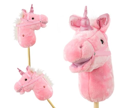 Milly Mally Hobby Pferd auf Stock Pink Hobby Horse Spielzeug für Kinder 18m+ von Milly Mally