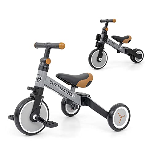 Milly Mally Optimus Kinderfahrrad 3-in-1, Dreirad, Laufrad mit Pedalen, für Jungen und Mädchen ab 1 Jahr, Lauflernhilfe für Kinder, Rutscher, für EIN Geschenk geeignet Grau Milly Mally Optimus Kinderfahrrad 3-in-1, Dreirad, Laufrad mit Pedalen, für Jungen und Mädchen ab 1 Jahr, Lauflernhilfe für Kinder, Rutscher, für EIN Geschenk geeignet Grau von Milly Mally