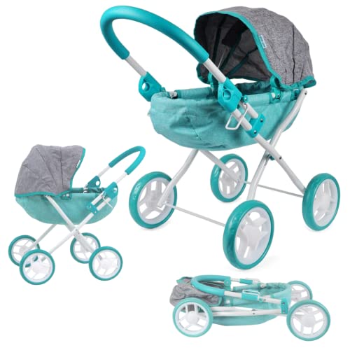 Milly Mally Puppenwagen Dori klappbar, für Mädchen ab 3 Jahren, mit Verdeck, Schaumrädern, Gurten Prestige Mint Minze Milly Mally Puppenwagen Dori klappbar, für Mädchen ab 3 Jahren, mit Verdeck, Schaumrädern, Gurten Prestige Mint Minze von Milly Mally