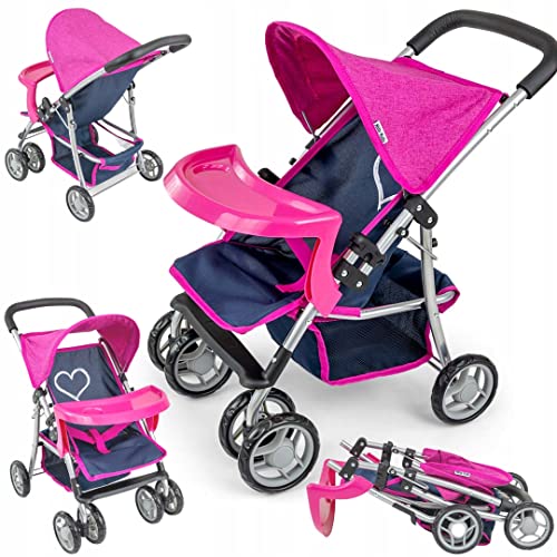 Milly Mally Puppenwagen Kate klappbar, für Mädchen ab 3 Jahren, mit Verdeck, Schaumrädern, Gurten Prestige Navy Milly Mally Puppenwagen Kate klappbar, für Mädchen ab 3 Jahren, mit Verdeck, Schaumrädern, Gurten Prestige Navy von Milly Mally