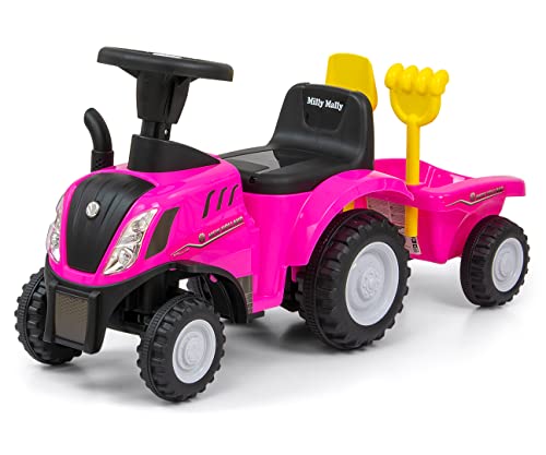 New Holland rosa Milly Mally Traktor-Aufsitztraktor mit Anhänger für Kinder New Holland rosa Milly Mally Traktor-Aufsitztraktor mit Anhänger für Kinder von Milly Mally