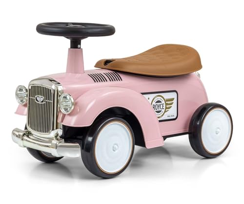 Vintage-Fahrzeug Royce von Milly Mally - Retro Rutschauto mit Hupe, Stauraum und Eva-Rädern für Kinder ab 12 Monaten (Rosa) von Milly Mally